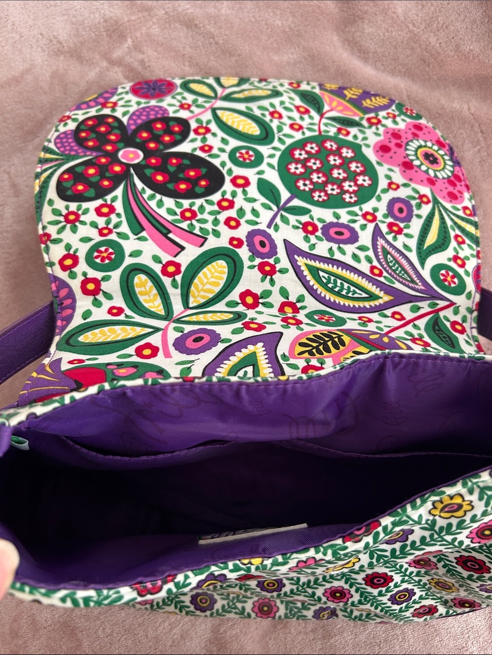Frill by Vera Bradley Purple Floral Print Shoulder Bag - Picture 3 of 4